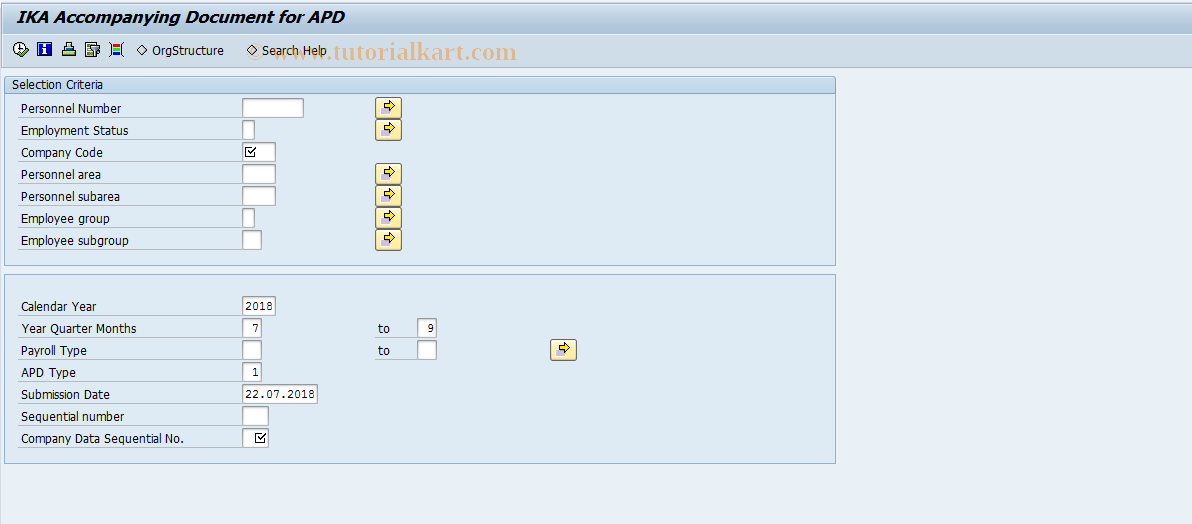 SAP TCode PC00_M45_APD3 - IKA Accompanying Document for APD