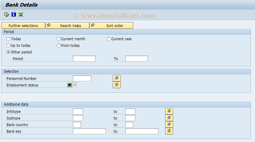 SAP TCode PC00_M45_BNK00 - Bank Details