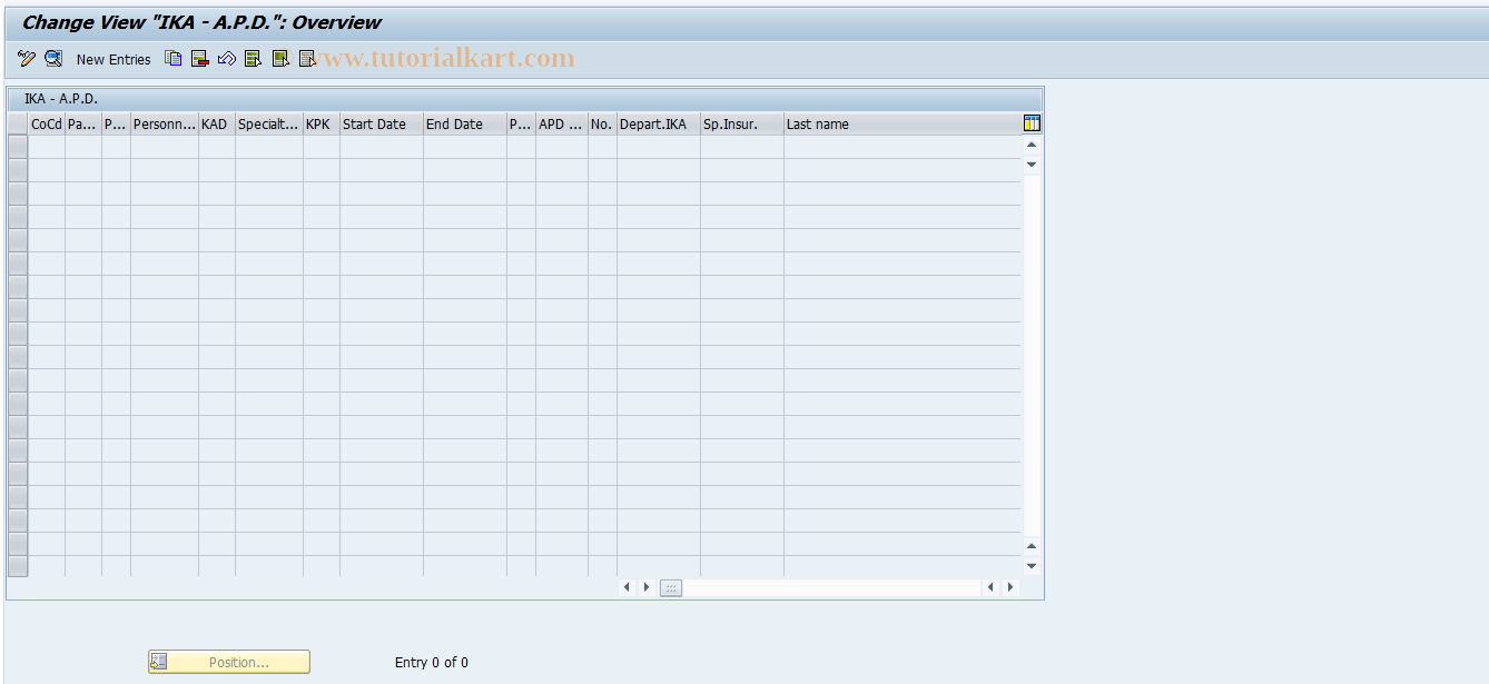 SAP TCode PC00_M45_T7GR4APD - IKA APD Records Modification