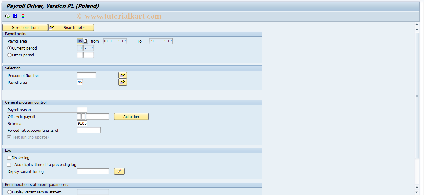 SAP TCode PC00_M46_CALC_SIMU - Payroll simulation (International)