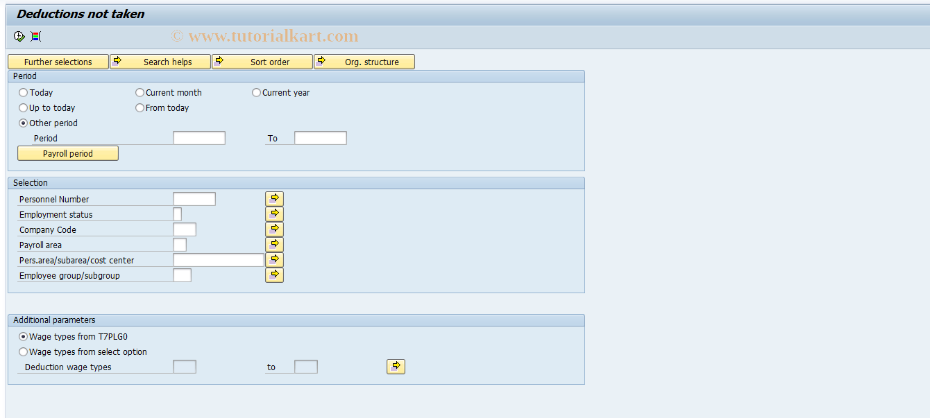 SAP TCode PC00_M46_CDNT0 - Not completed deductions