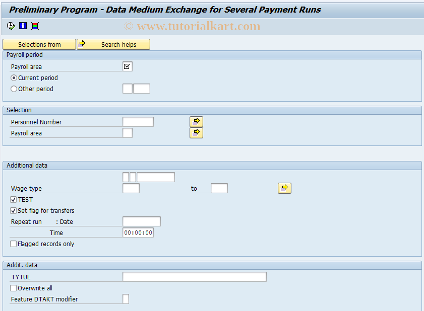 SAP TCode PC00_M46_CDTA - Bank transfer pre.program DME Inter.
