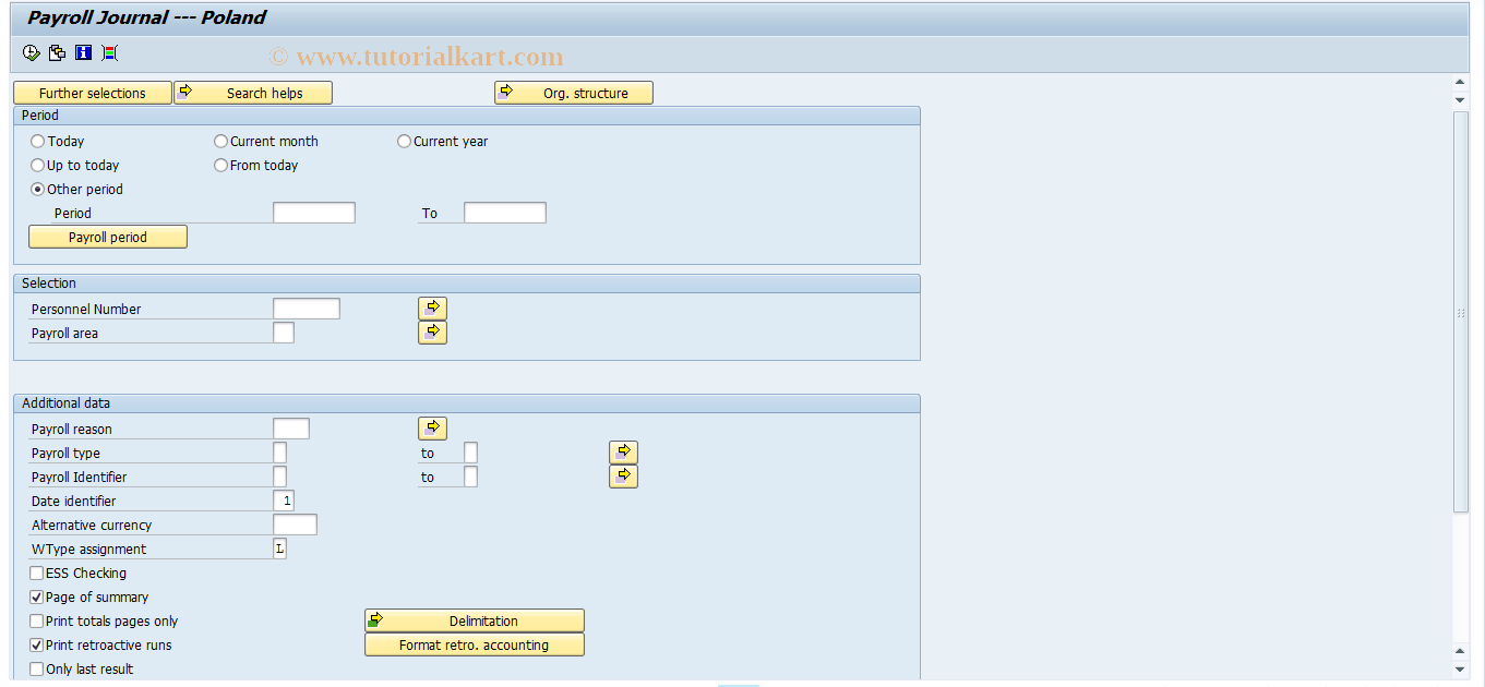 SAP TCode PC00_M46_CLJN - Payroll journal International