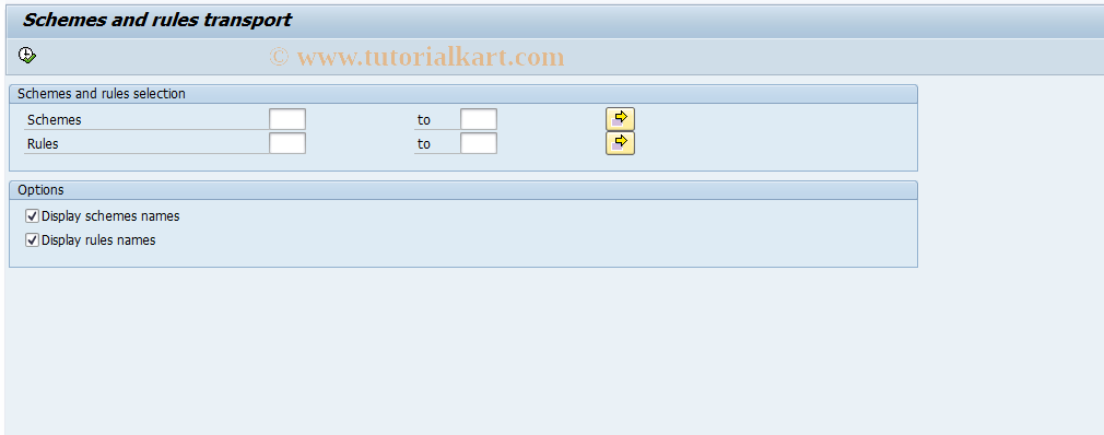 SAP TCode PC00_M46_UTSR0 - Schemes and rules transport