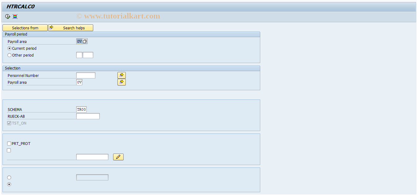 SAP TCode PC00_M47_CALC_SIMU - Simulate Payroll