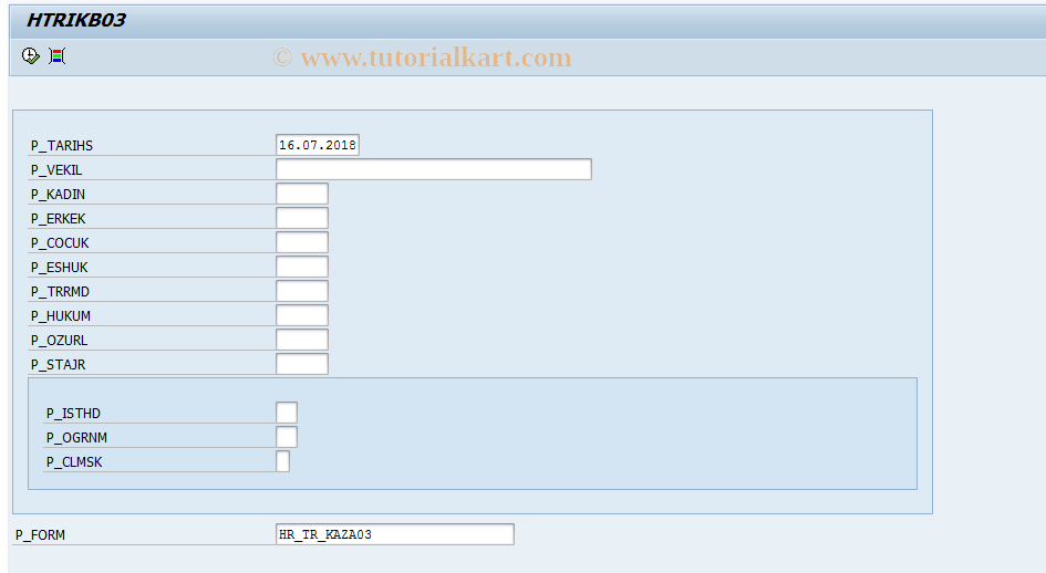 SAP TCode PC00_M47_IKB3 - Employee's accident report