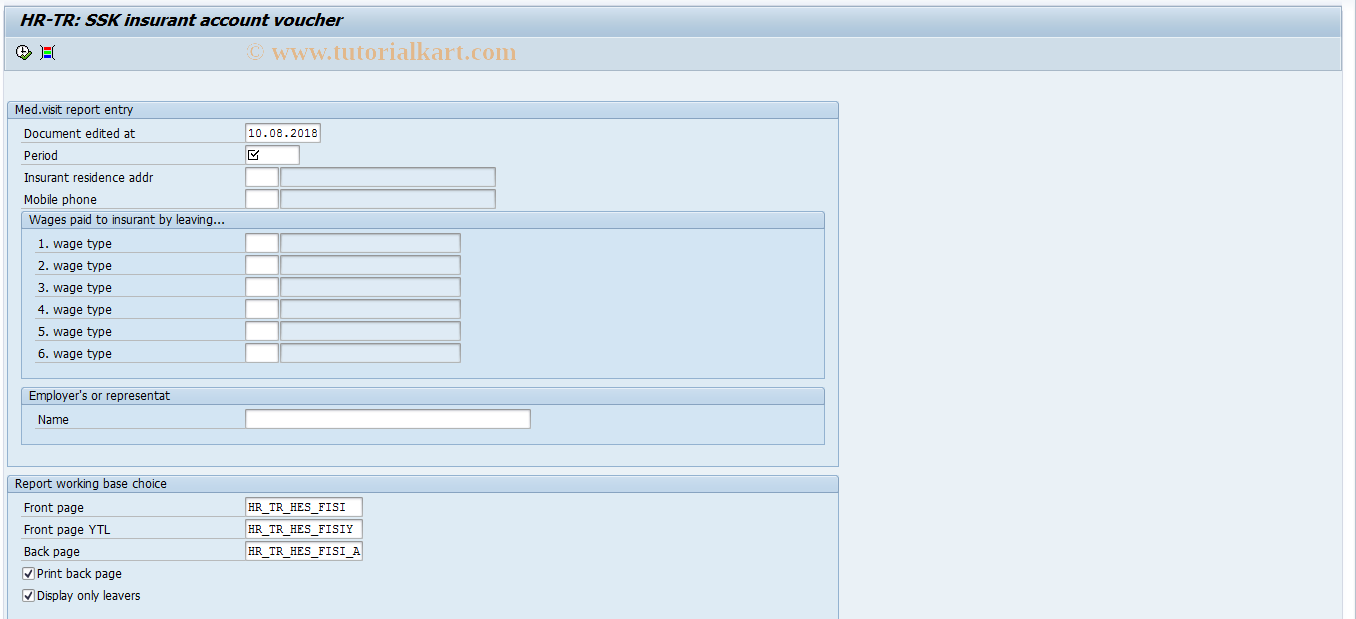 SAP TCode PC00_M47_SSK20 - Insurant account voucher