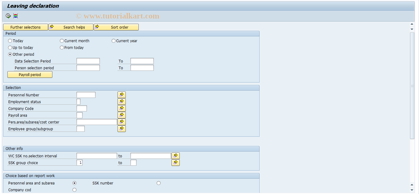 SAP TCode PC00_M47_SSK29 - Leaving declaration