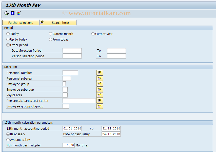 SAP TCode PC00_M48_13MN - 13th Month Calculation Program