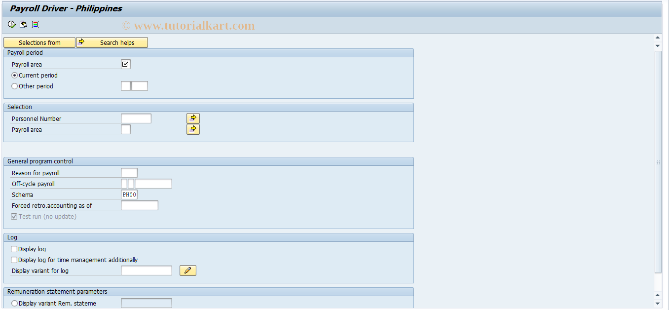 SAP TCode PC00_M48_CALC_SIMU - Payroll Driver Simulation - Phil.