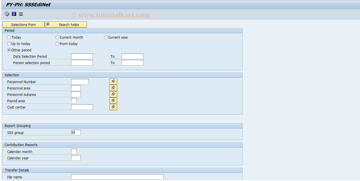 SAP TCode PC00_M48_REDI - SSS EDI Net