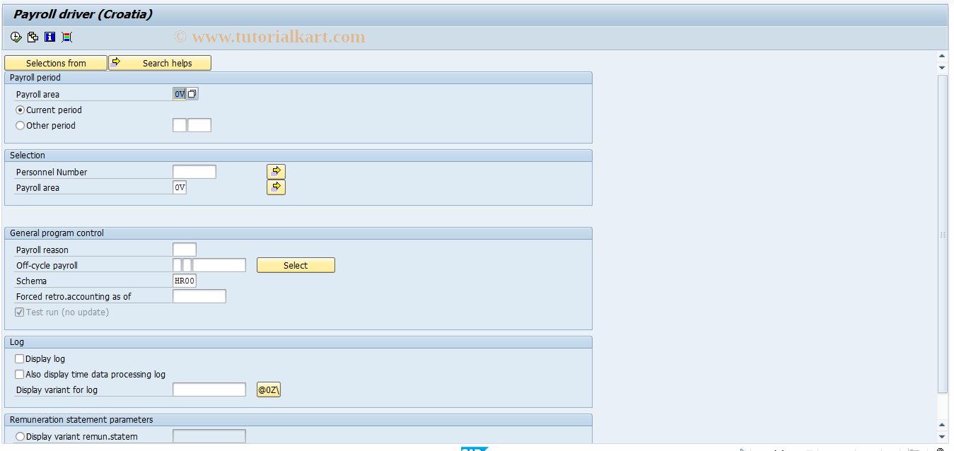 SAP TCode PC00_M58_CALC_SIMU - Simulation payroll accounting 58