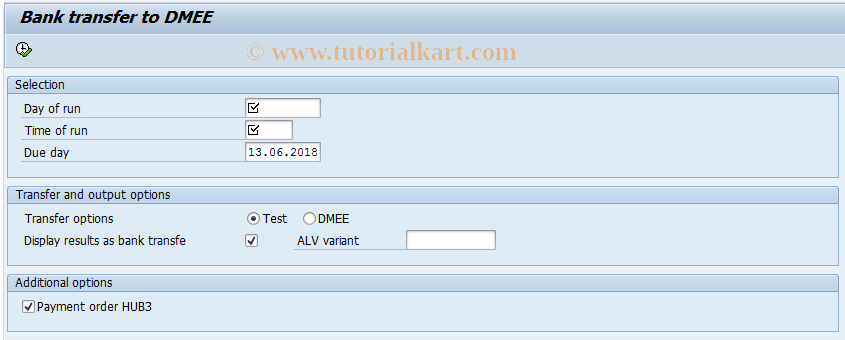 SAP TCode PC00_M58_CBT10 - Bank transfer to DMEE