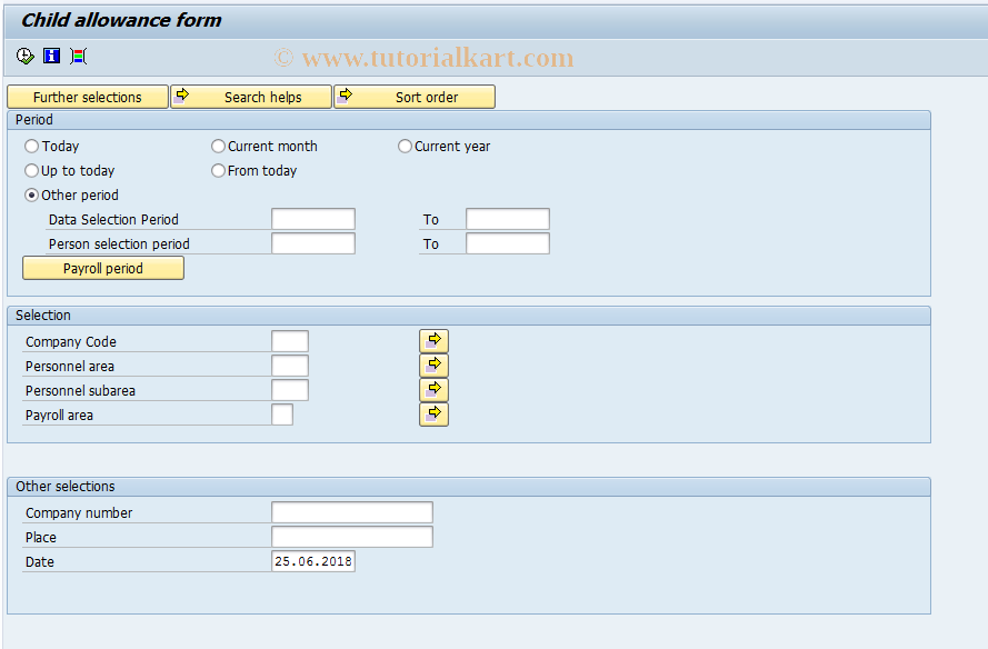 SAP TCode PC00_M58_CCHAL - Child Allowance Form