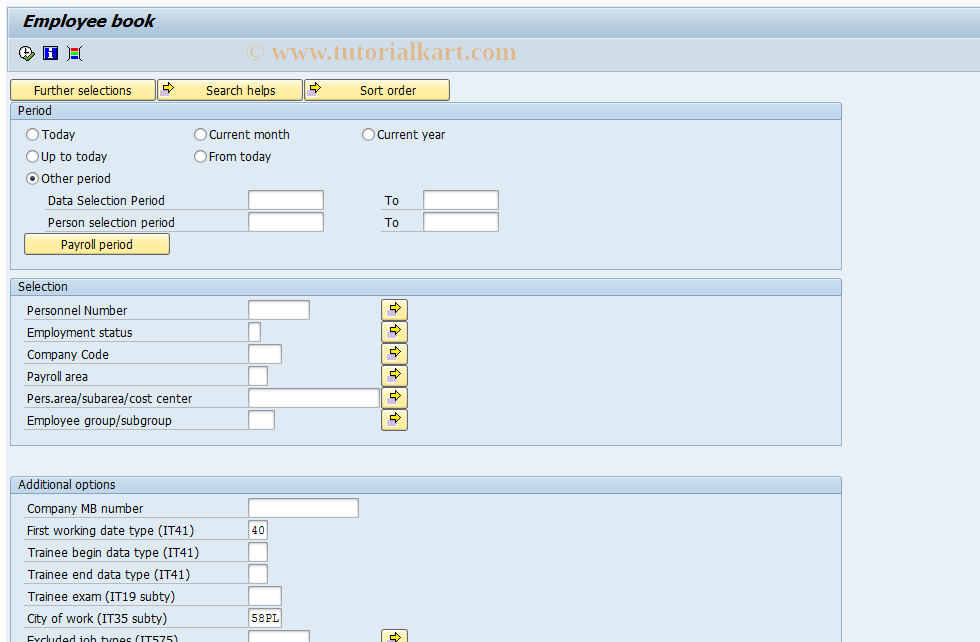 SAP TCode PC00_M58_CEEB2 - Employee book