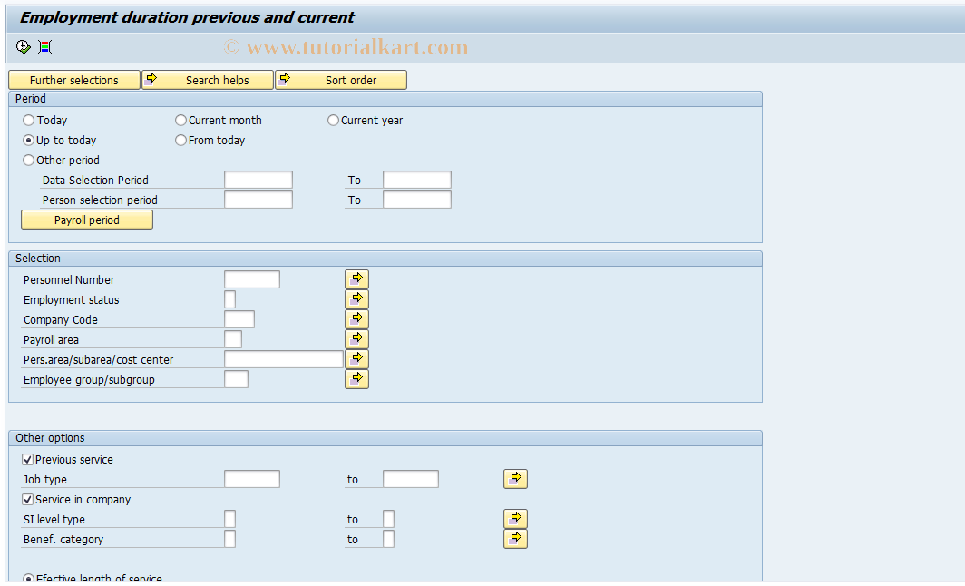 SAP TCode PC00_M58_CETD1 - Employment Duration