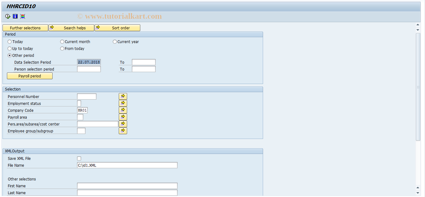 SAP TCode PC00_M58_CID10 - ID-1 form