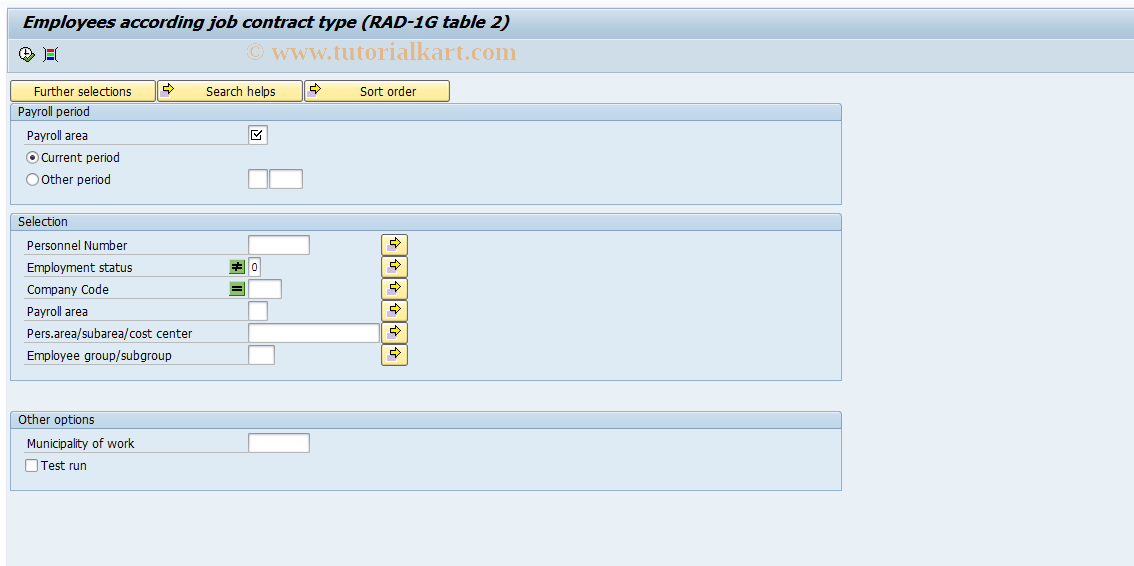 SAP TCode PC00_M58_CR1G2 - RAD 1G Table 2