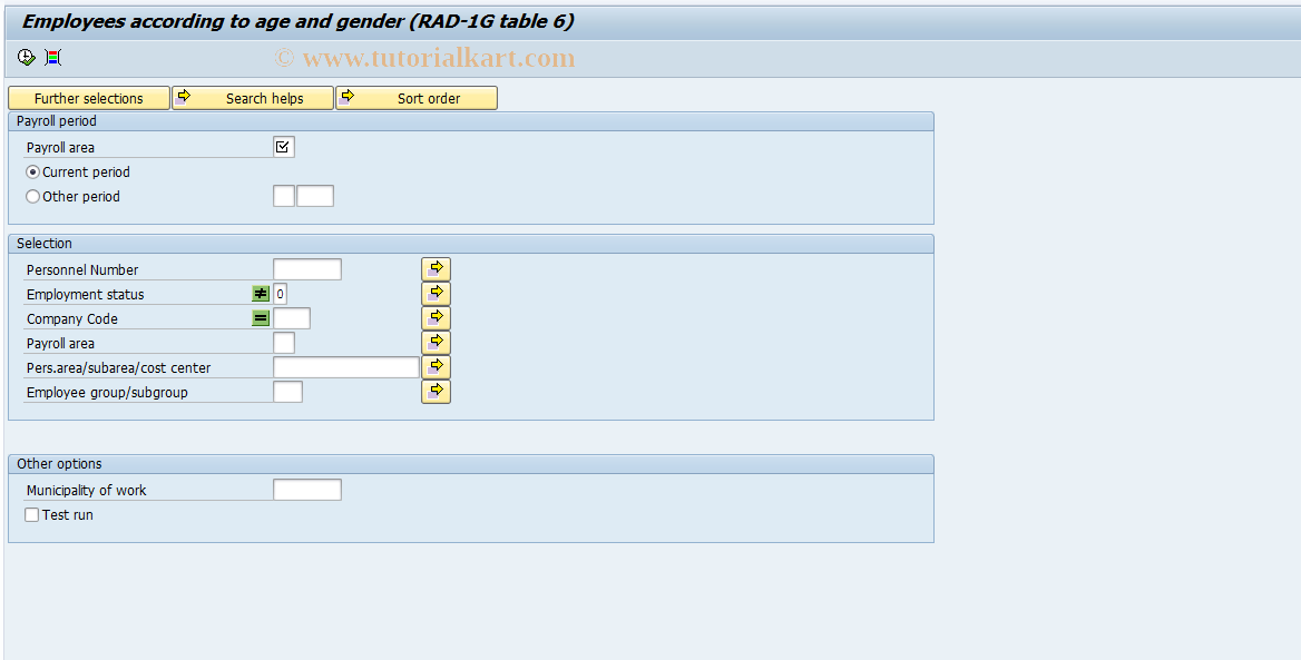 SAP TCode PC00_M58_CR1G6 - RAD 1G Table 6