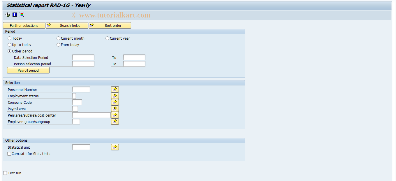 SAP TCode PC00_M58_CRADG - Statistical report RAD-1G - Yearly