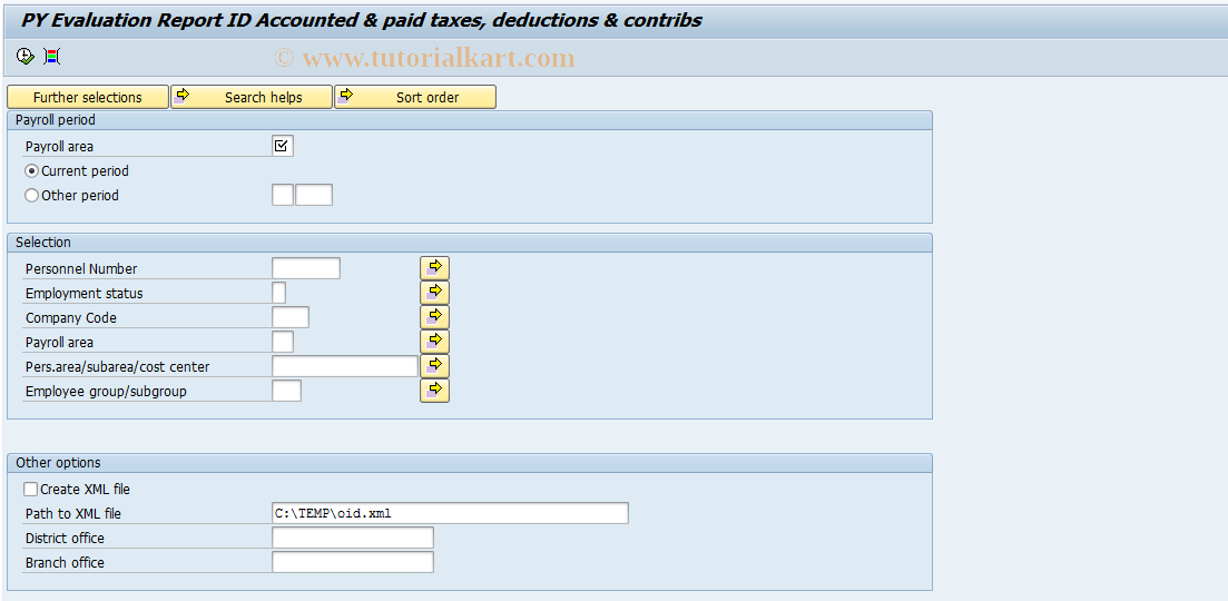 SAP TCode PC00_M58_CXID1 - PY Evaluation Report ID Accounted &