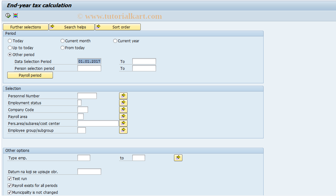 SAP TCode PC00_M58_RNYTX - End-year tax calculation