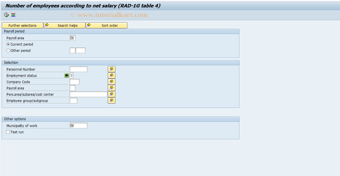 SAP TCode PC00_M58_RR1G4 - RAD 1G Table 4