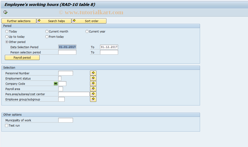 SAP TCode PC00_M58_RR1G8 - RAD 1G Table 8