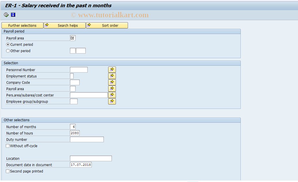 SAP TCode PC00_M58_RXER1 - ER-1 - Salary received in the past n