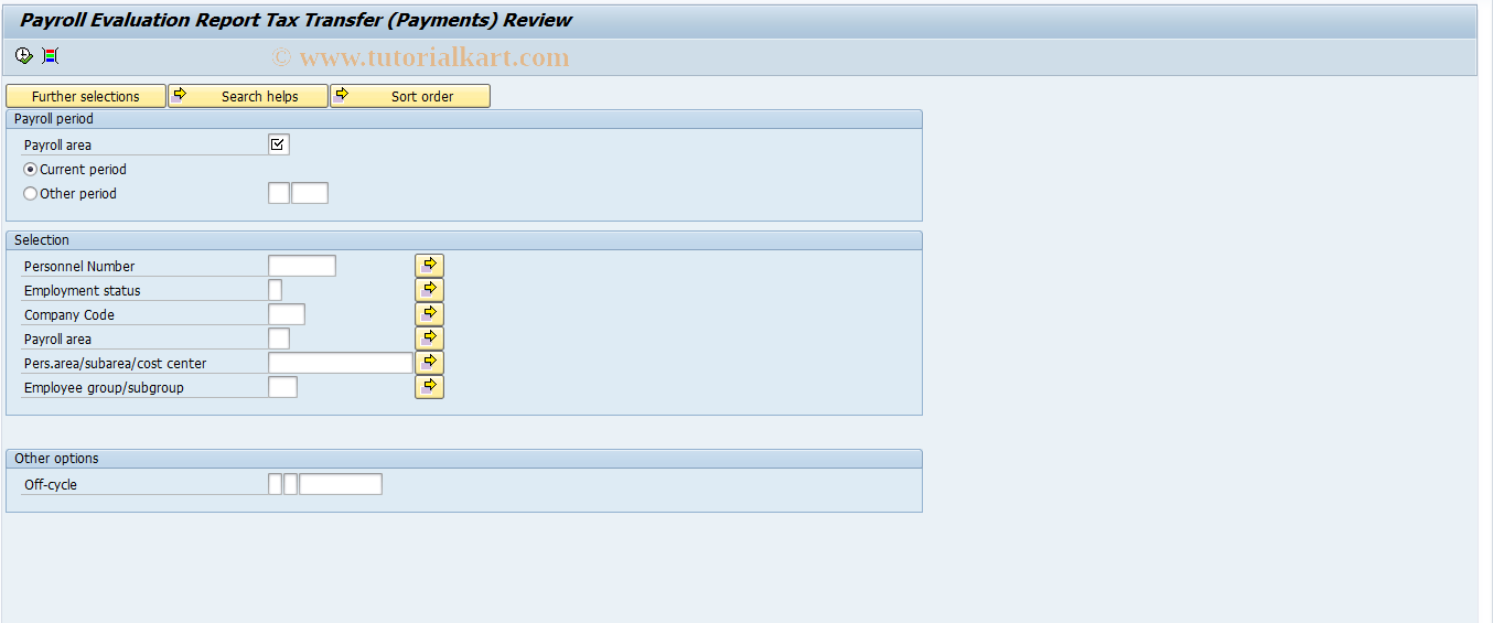 SAP TCode PC00_M58_RXTTS - Payroll Evaluation Report Bank Trans