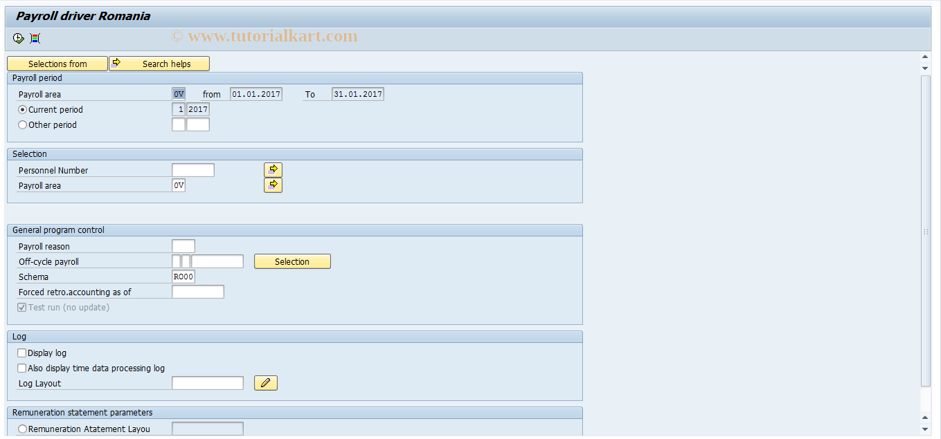 SAP TCode PC00_M61_CALC_SIMU - Payroll calculation - simulation