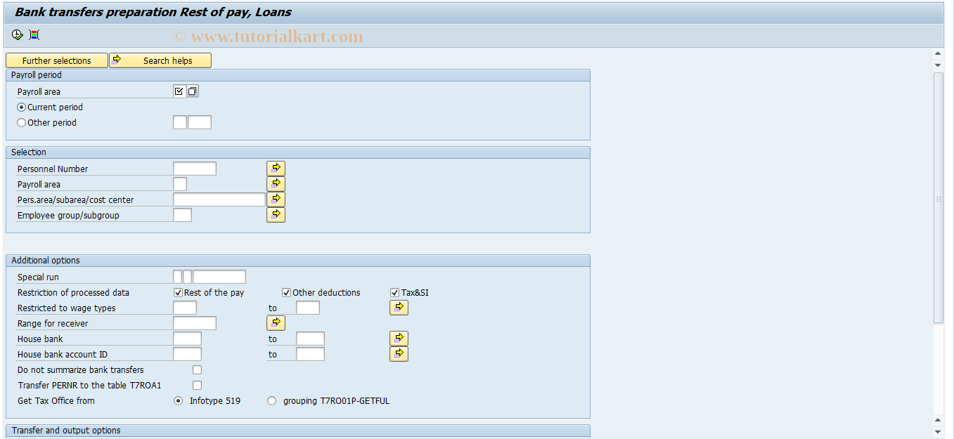 SAP TCode PC00_M61_CBT00 - Payment preparation - rest of pay