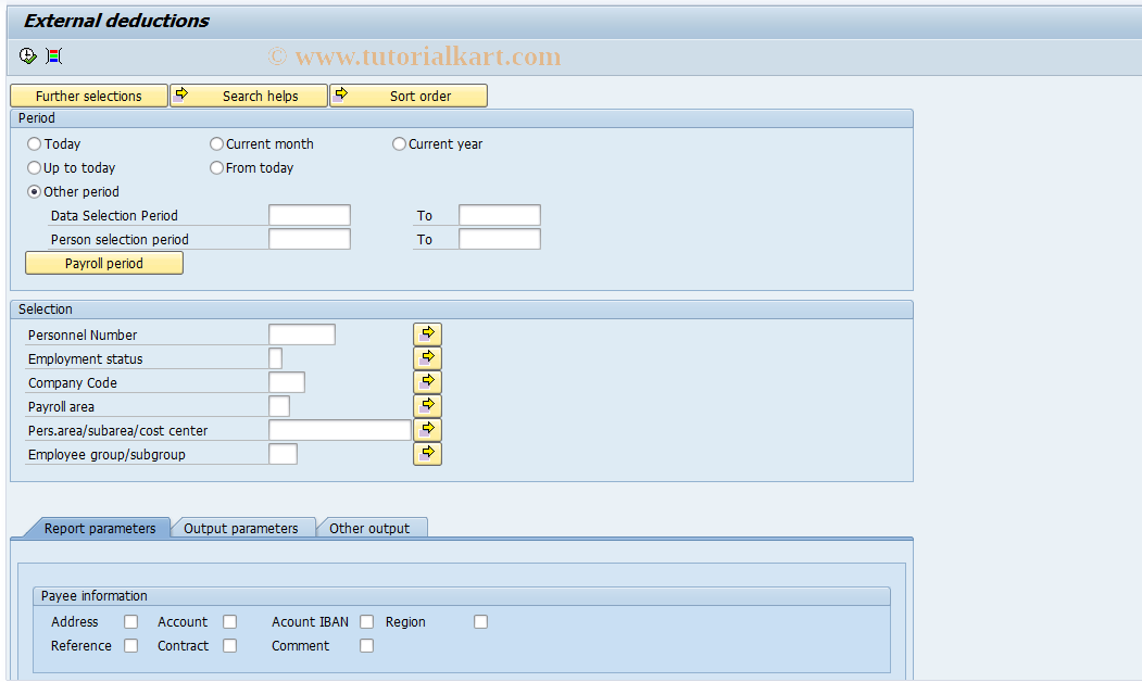 SAP TCode PC00_M61_CBT40 - External deductions