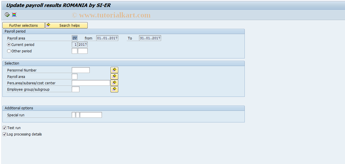 SAP TCode PC00_M61_CCIPE - Update payroll results ROMANIA by SI