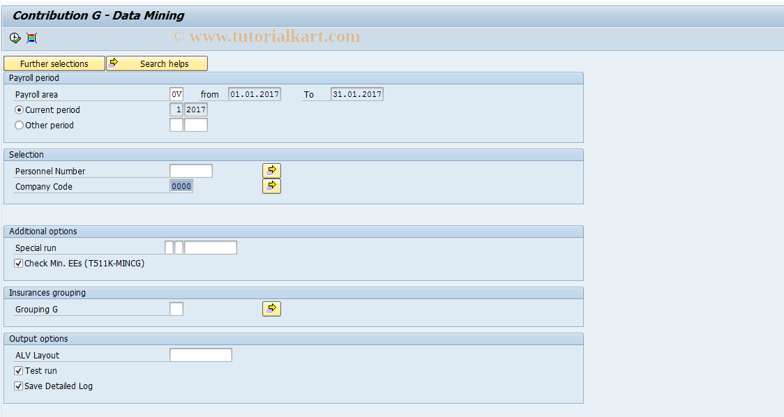 SAP TCode PC00_M61_CERG0 - Contribution G - Data Mining