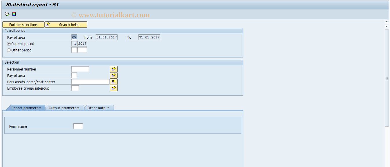 SAP TCode PC00_M61_CRS10 - Statistical report - S1