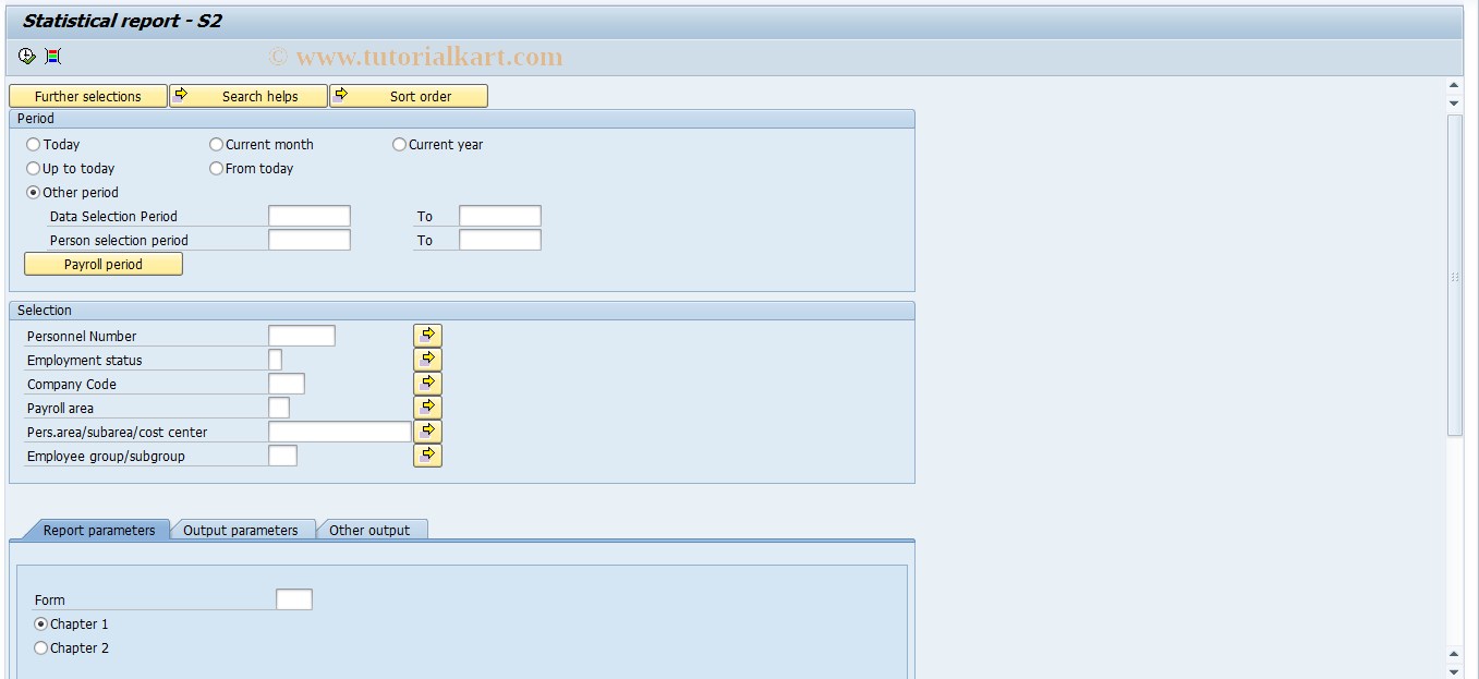 SAP TCode PC00_M61_CRS20 - Statistical report - S2