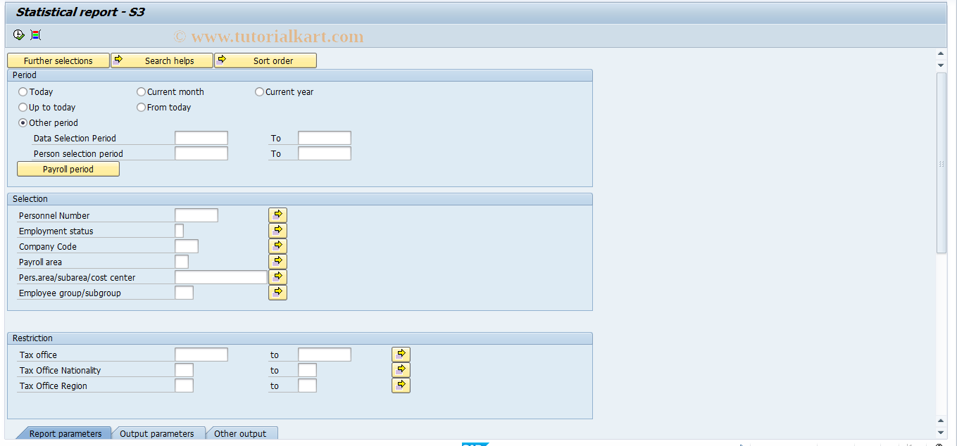 SAP TCode PC00_M61_CRS30 - Statistical report - S3