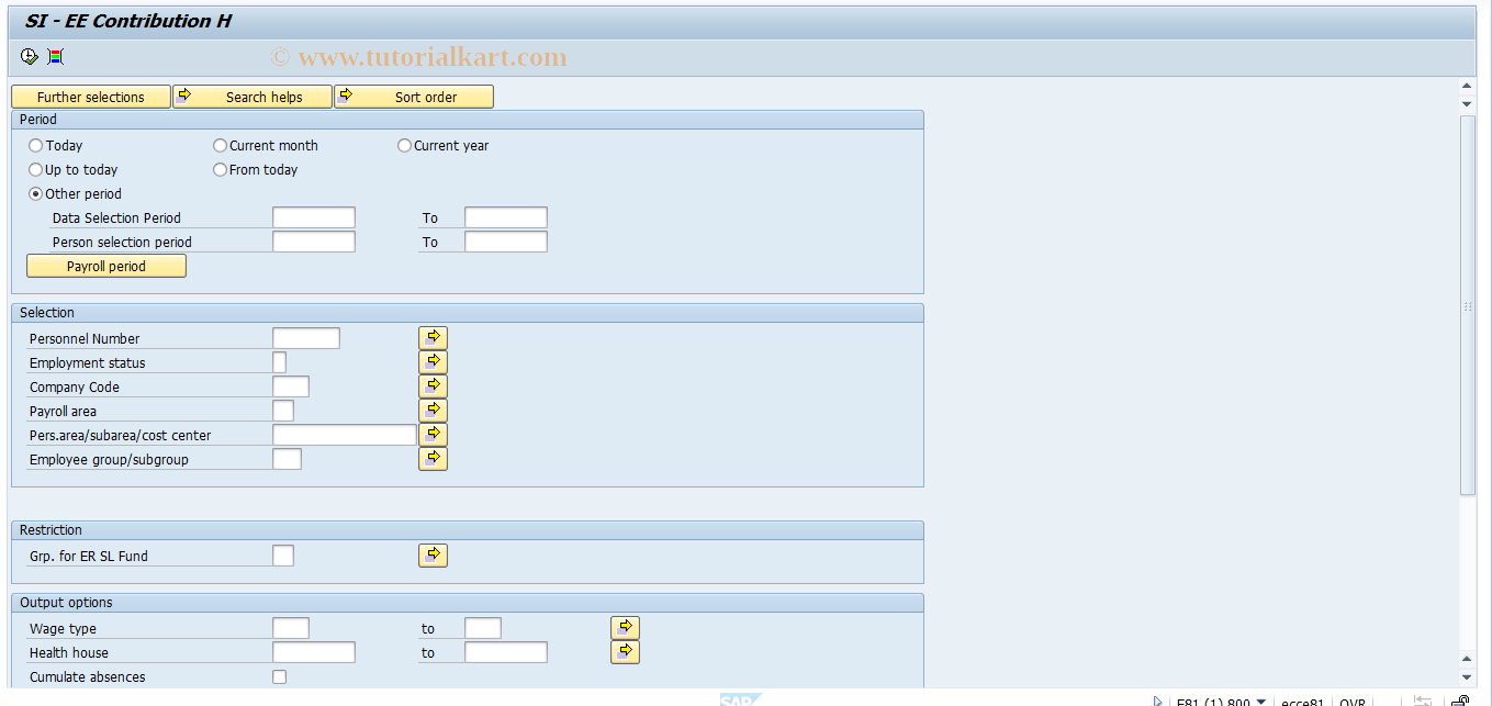 SAP TCode PC00_M61_CSI30 - SI - EE Contribution H