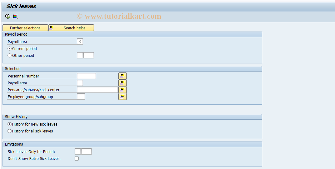 SAP TCode PC00_M61_CSLV0 - Sick leaves overview and history