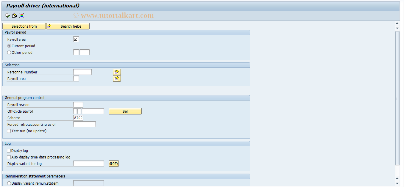 SAP TCode PC00_M62_CALC - Payroll calculation Slovenia