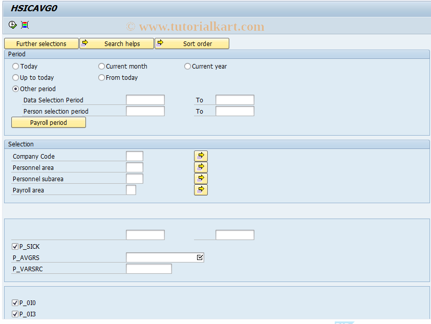 SAP TCode PC00_M62_CAVG0 - Averages