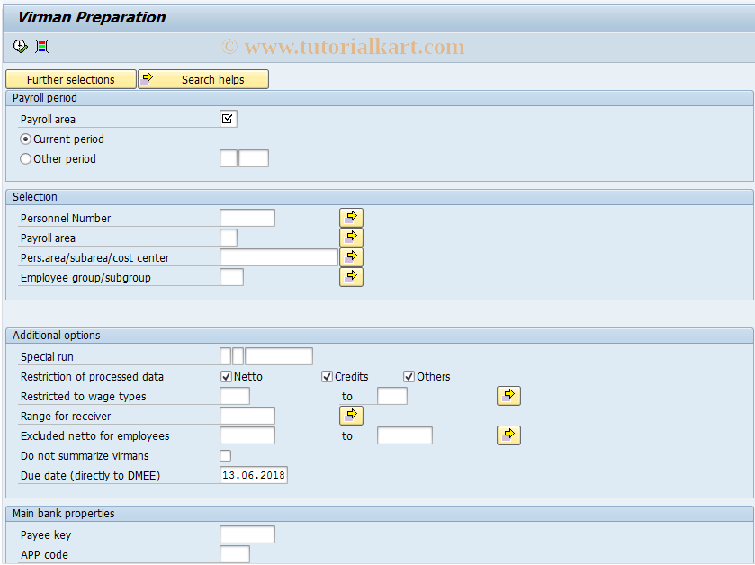 SAP TCode PC00_M62_CBT00 - Bank transfers