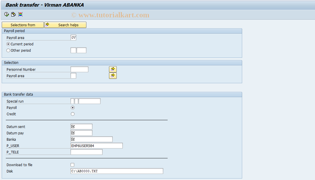 SAP TCode PC00_M62_CBTAB - HSICBTAB