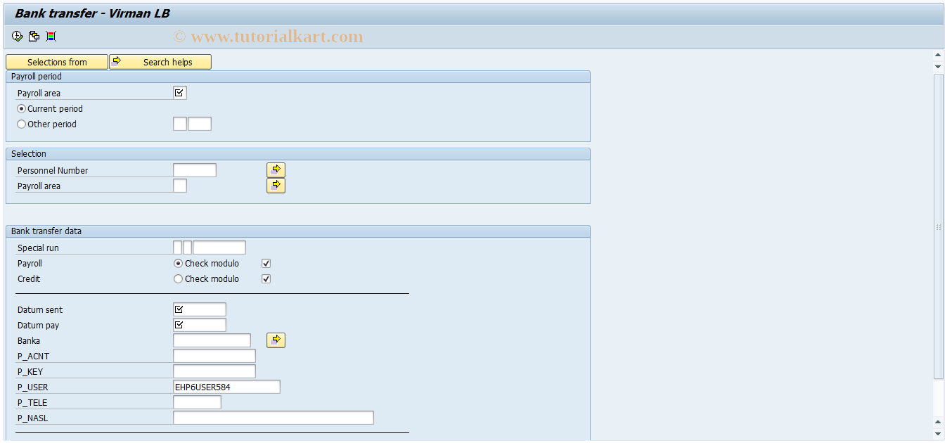 SAP TCode PC00_M62_CBTLB - PC00_M62_CBTLB