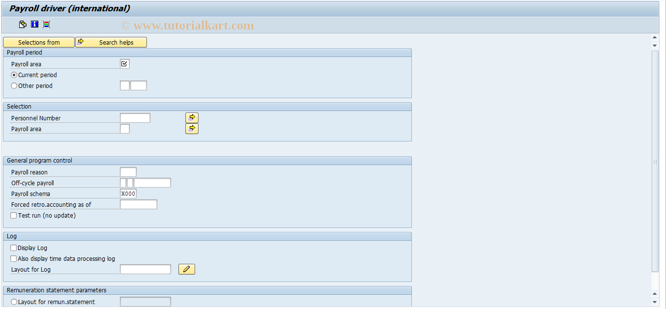 SAP TCode PC00_M99_CALC - International Payroll