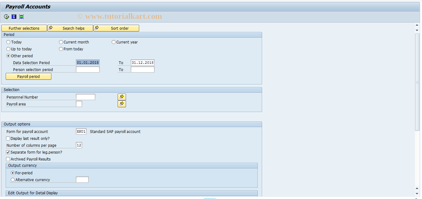 SAP TCode PC00_M99_CKTO - Payroll account - International