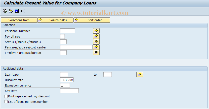 SAP TCode PC00_M99_CLOH - Calculation of Present Value