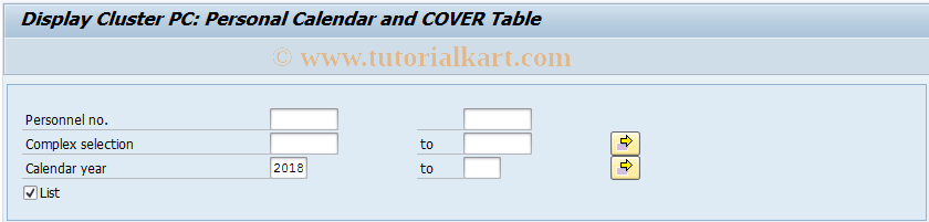 SAP TCode PC00_M99_CLSTPC - Absences - International