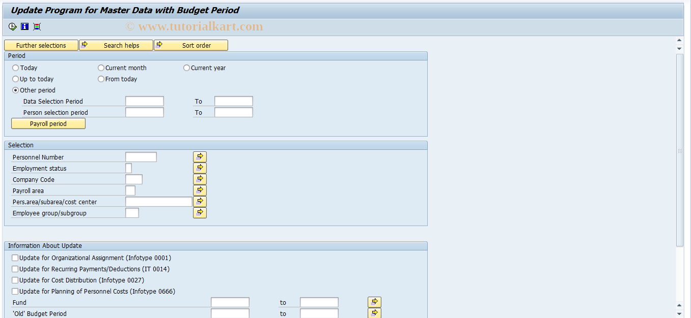 SAP TCode PC00_M99_INF_BPD_UPD - Update Infotypes for Budget Period